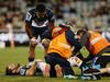 CANBERRA, AUSTRALIA - MAY 29: Sam Carter of the Brumbies is injured during the round 16 Super Rugby match between the Brumbies and the Bulls at GIO Stadium on May 29, 2015 in Canberra, Australia. (Photo by Stefan Postles/Getty Images)