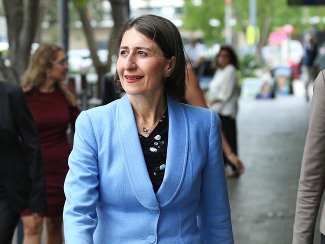 Pictured is NSW Premier Gladys Berejiklian and Local Member Wendy Lindsay during a walk through East Hills electorate of Revesby.Picture: Richard Dobson