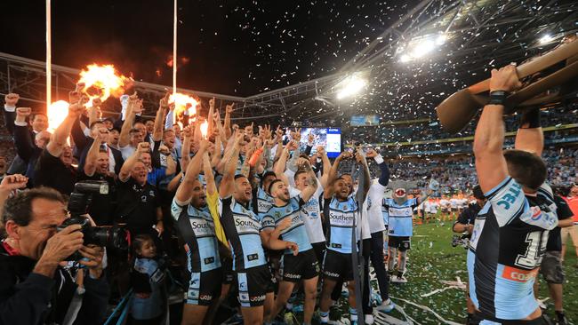 The Cronulla Sharks will take on Wigan in the World Club Challenge. Picture: Mark Evans