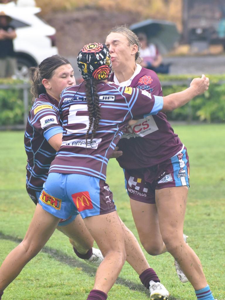 Under-19 girls pre-season trial, CQ Capras versus Mackay Cutters at Rugby Park, Rockhampton, on February 1, 2025.