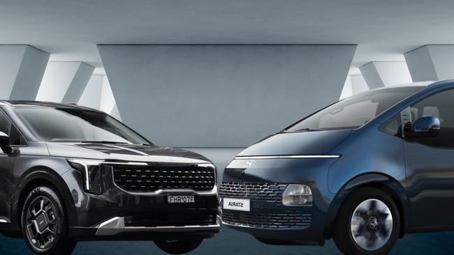 The battle of the mini-vans: Kia Carnival v Hyundai Staria.