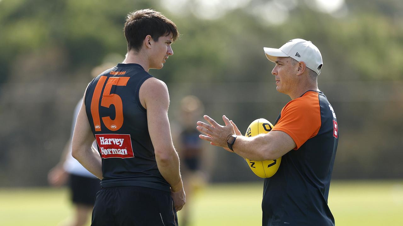 Sam Taylor with coach Adam Kingsley. Picture: Phil Hillyard