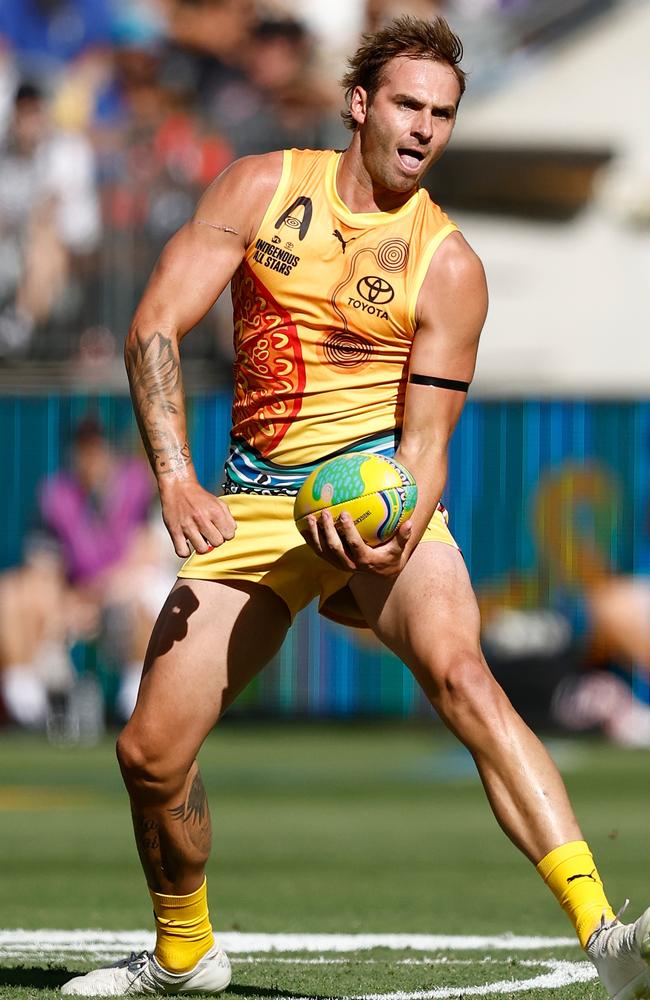 Jeremy Finlayson in action for the All Stars. Picture: Michael Willson/AFL Photos via Getty Images.