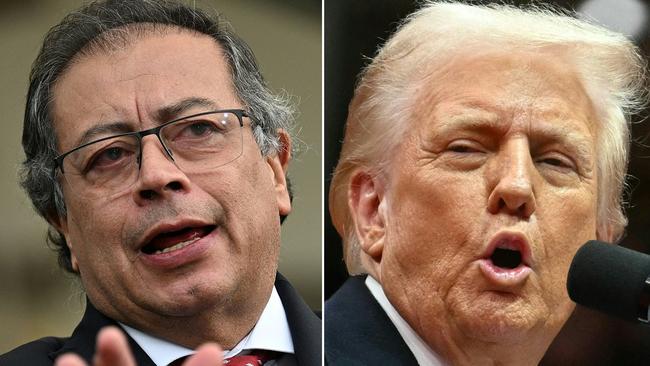 Colombian President Gustavo Petro and US President Donald Trump are trading tariff threats. Picture: AFP