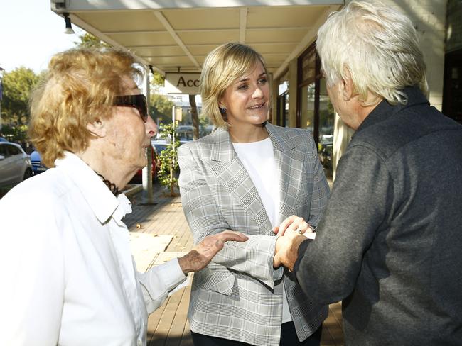 Voters congratulating her on Military Road. Picture: John Appleyard