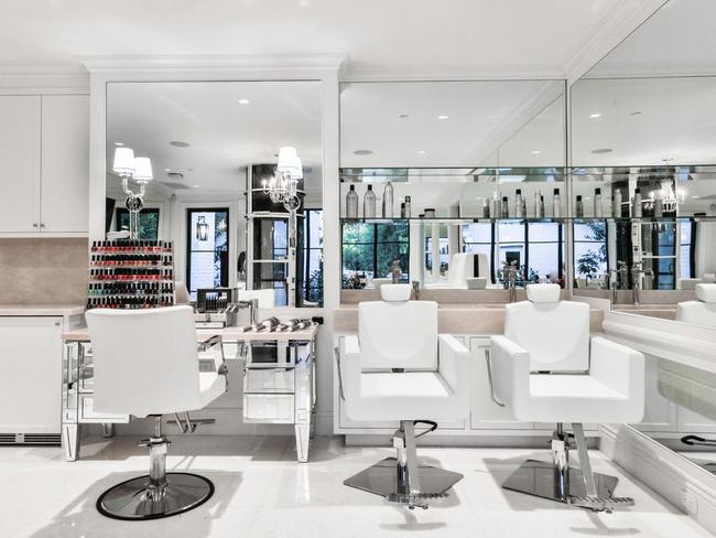 Get ready for a big night out in Beverly Hills in the home’s beauty salon. Photo: Joe Bryant