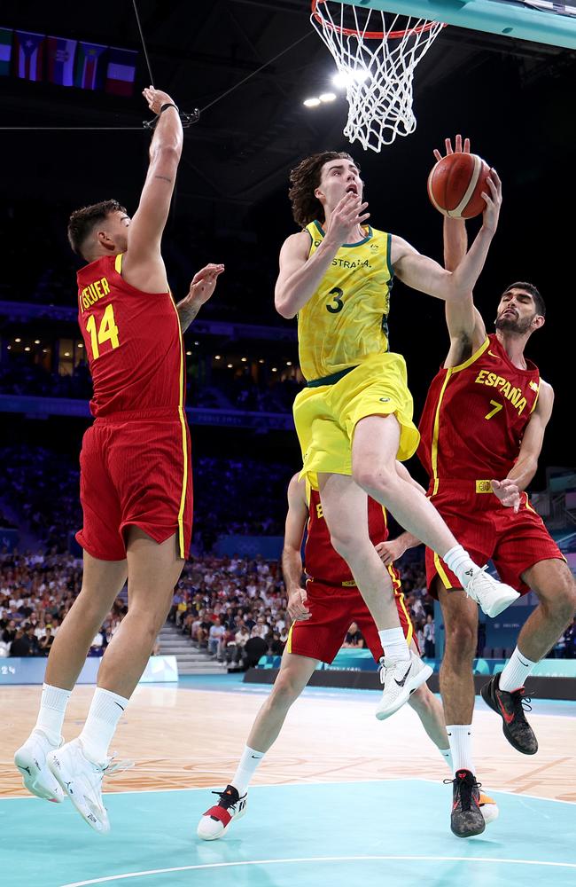 Boomers guard Josh Giddey on his way to the basket. Pictuer: Getty Images