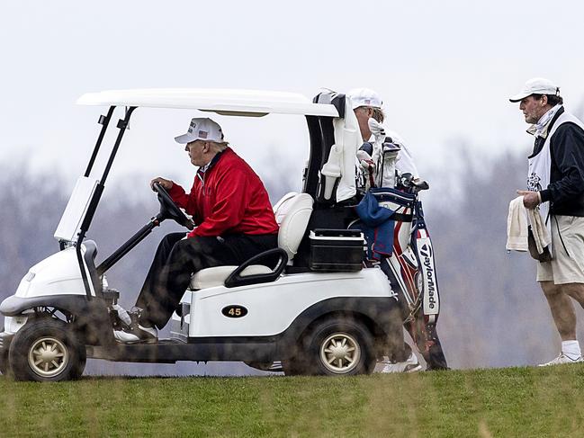 US President Donald Trump golfs at Trump National Golf Club, Virginia. Picture: AFP