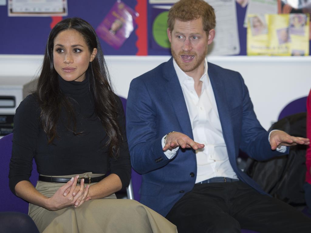 Prince Harry and Meghan Markle visit Nottingham in 2017 in Nottingham. Meghan donated to a food kitchen there but the gift was kept secret over “reputational issues”. Picture: WPA Pool/Getty Images)