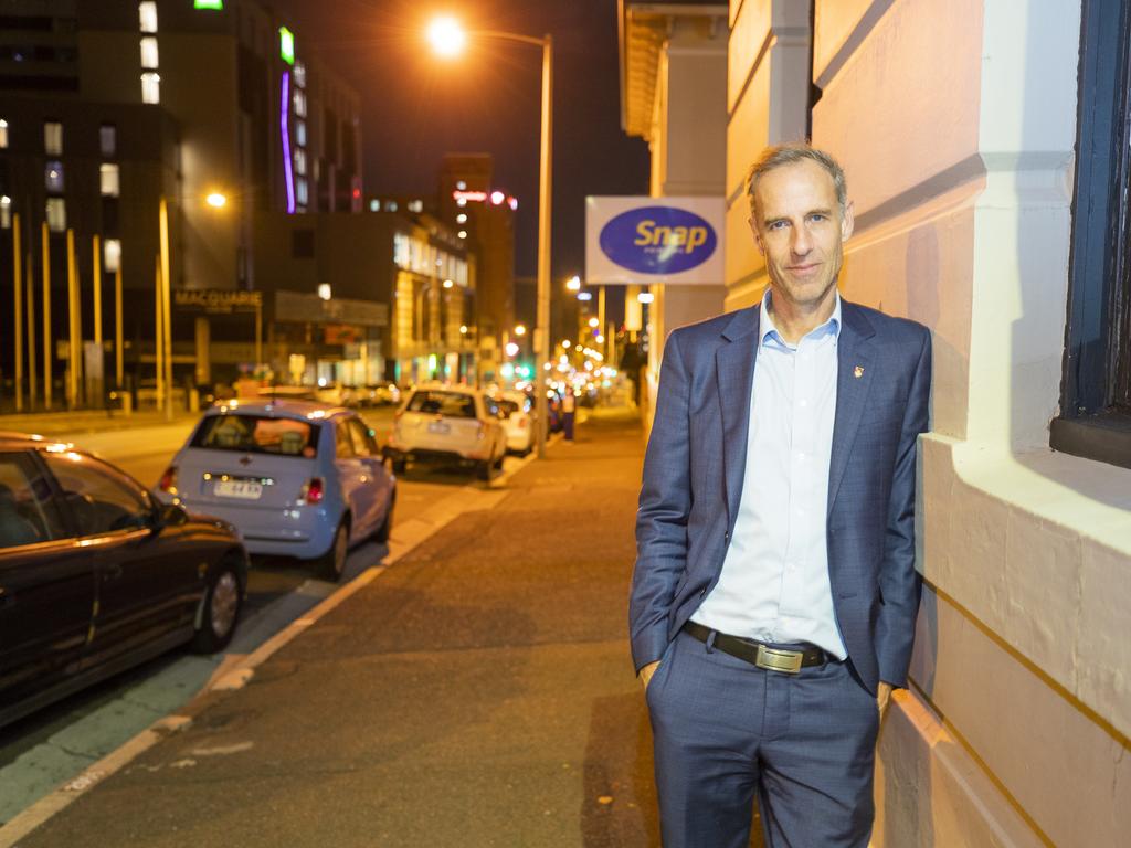 Greens Senator Nick McKim at the Greens after party in Hobart. Picture: RICHARD JUPE