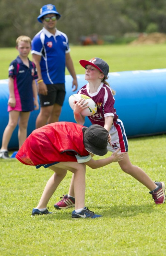 Maycee Brown pictured in 2017 aged eight years at a two hour long league clinic.