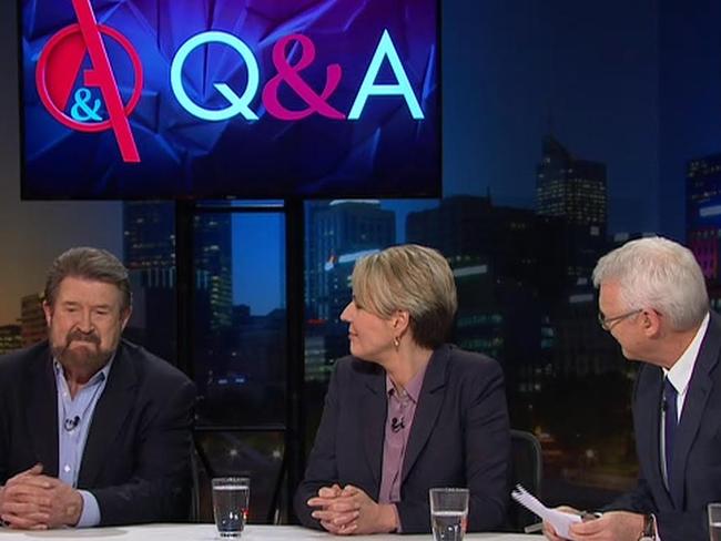 Derryn Hinch, Tanya Plibersek and Tony Jones on Q&amp;A. Picture: Supplied