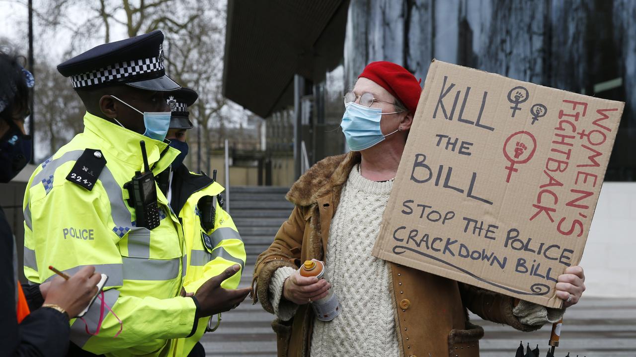 A rally was later held in response to the police reaction. Picture: Hollie Adams/Getty Images