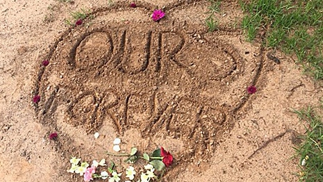 A makeshift memorial to Maddison Parrott was set up at the site of where her body was found.