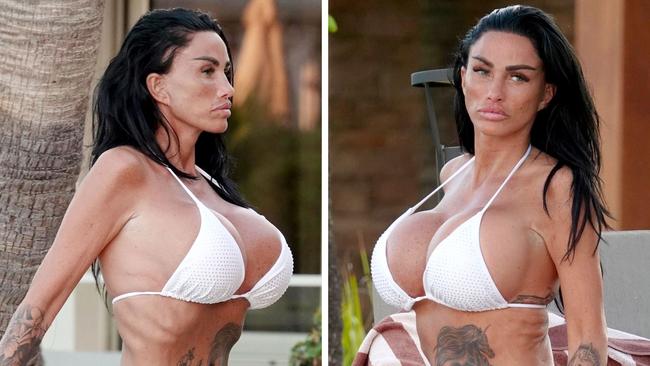 Katie Price in bikini in Cyprus. Picture: Backgrid