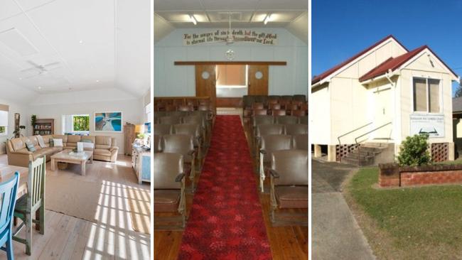 A DA has been lodged to demolish an old church at 102 Bay Rd, Blue Bay, to build three, double-storey townhouses. Picture: supplied