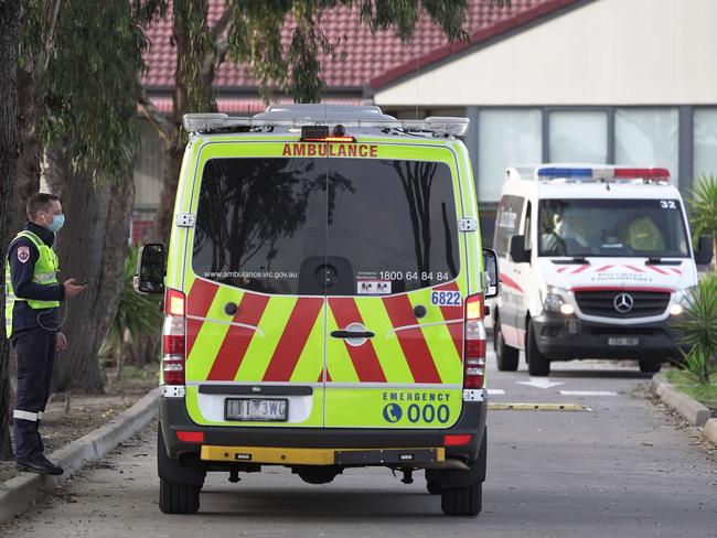 Ambulances arrive to remove residents from St Basil’s. Picture: Stefan Postles