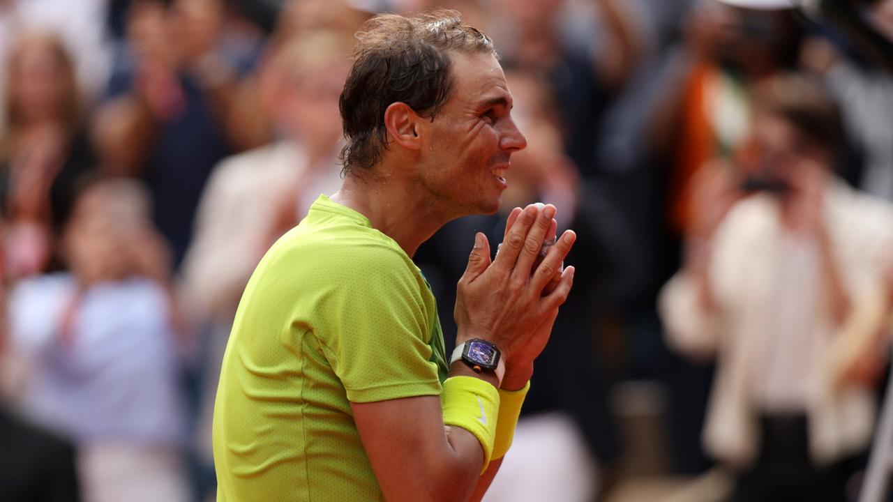 Nadal could barely believe it. (Photo by Adam Pretty/Getty Images)