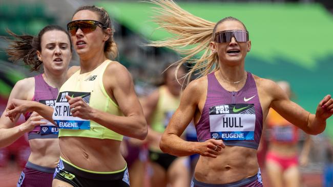 Australia’s Jessica Hull (right) broke the national record.