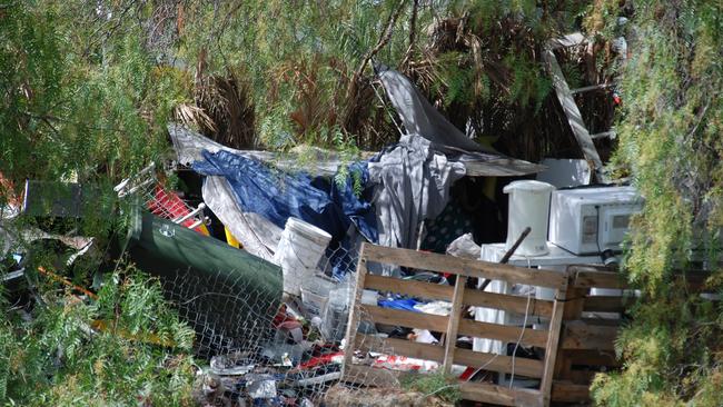 A camp site on the cliffs near the disused railway ravine police attended to last night.