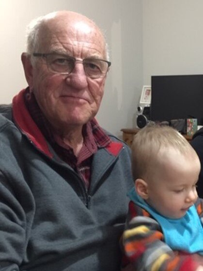 Russell Hill and his grandson.