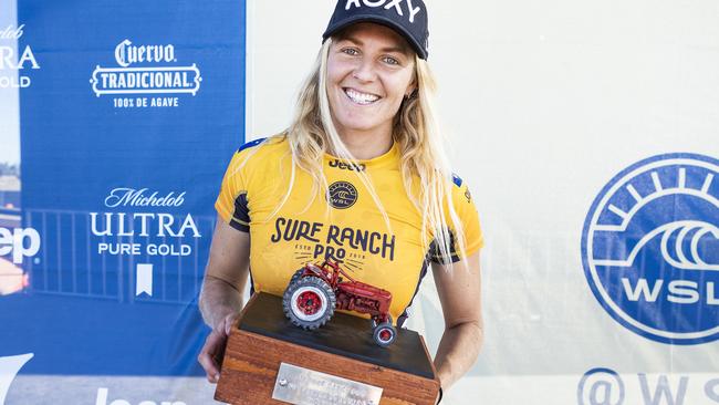 Stephanie Gilmore after coming second in the Surf Ranch Pro. Picture: AAP