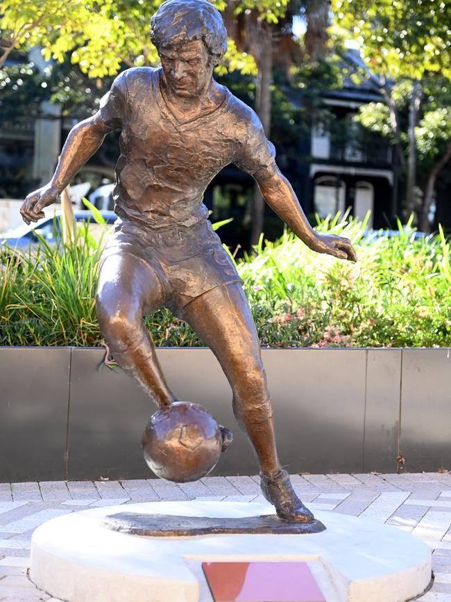 Johnny Warren’s plaque covered up. Picture: Jeremy Piper