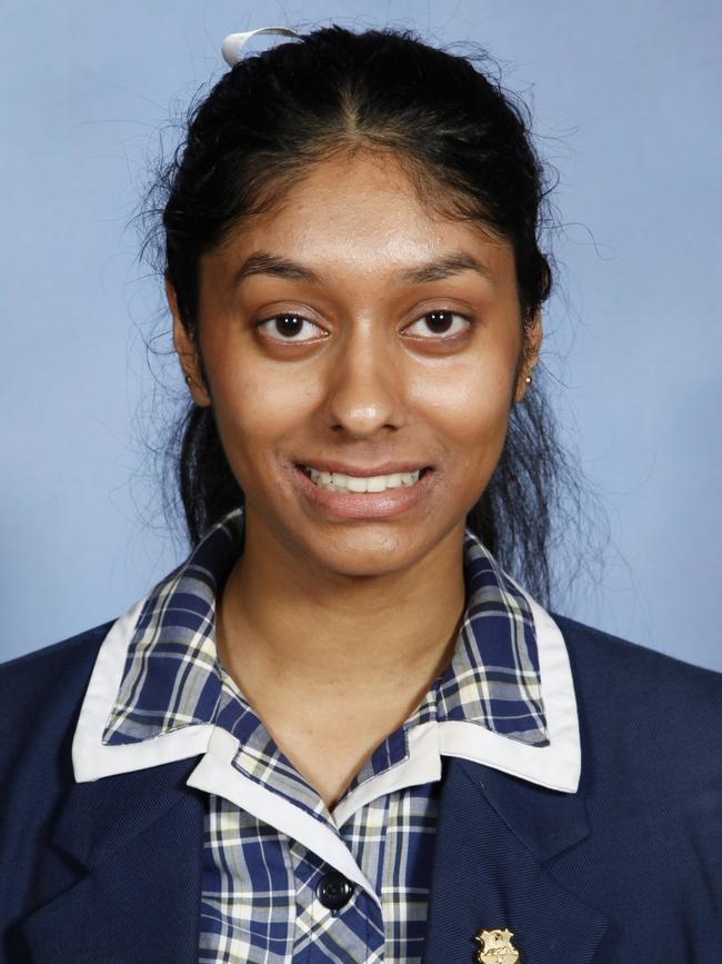 Presbyterian Ladies' College student Akshala Ravindran. Picture: Supplied