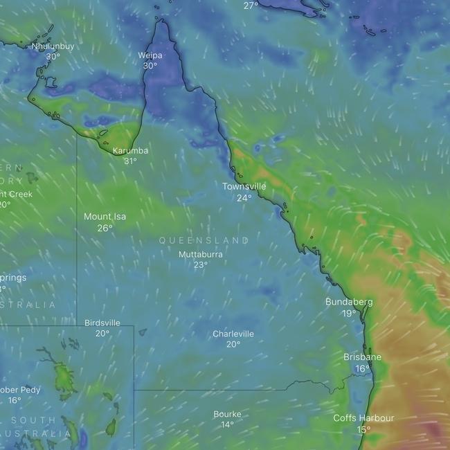 The weather radar at 7am on November 2. Picture: Windy.com