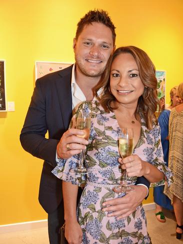 Joel Cairncross and Angela McGregor at Ken Done art exhibition opening at Gallery One, Southport. Picture: Regina King