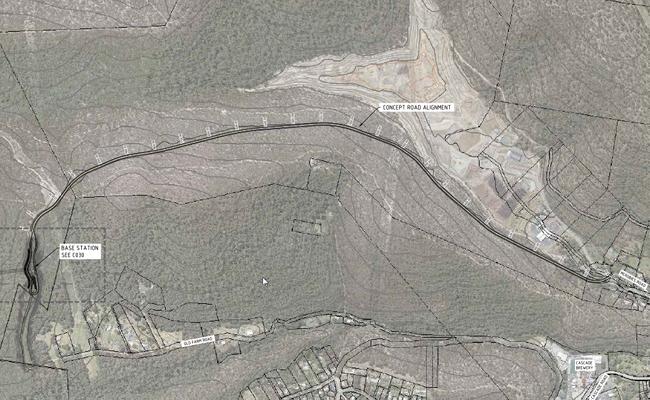 The planned new road from McRobie’s Gully to the cable car base station. Picture: Supplied