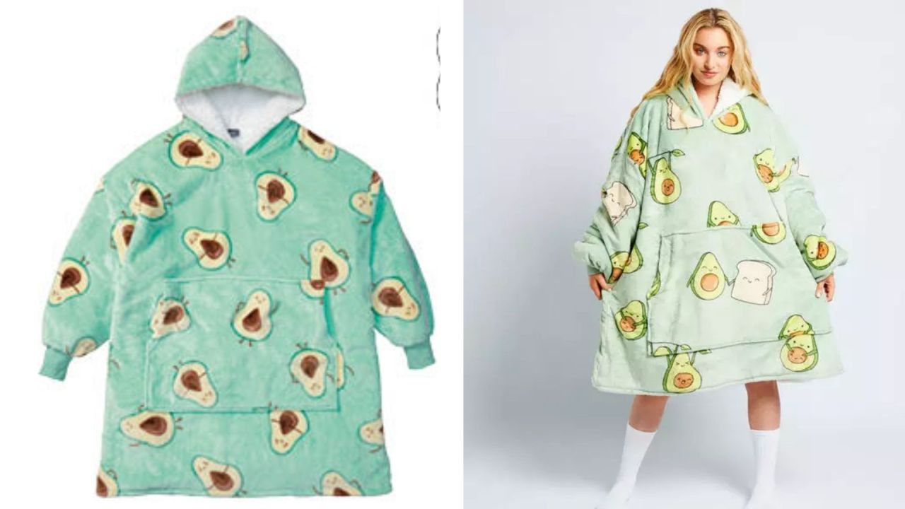 ALDI Special Buys avocado print snuggle hoodie Oodie dupe Kidspot