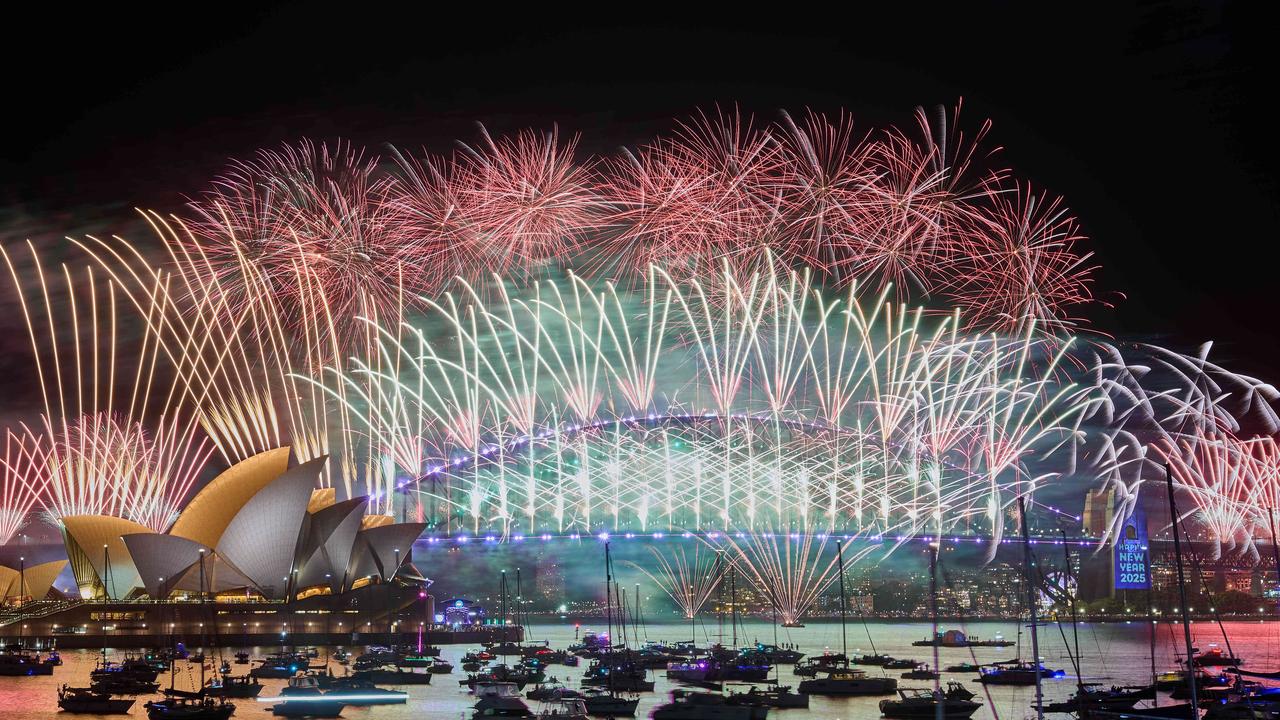 Police made only 36 arrests across the Sydney CBD and harbour foreshore areas as the city turned on the sparkle in its iconic fireworks display. Picture: NewsWire / Flavio Brancaleone