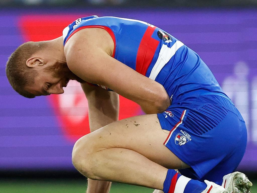 Jones’ injury compounds the defensive worries for the Bulldogs. (Photo by Michael Willson/AFL Photos via Getty Images)