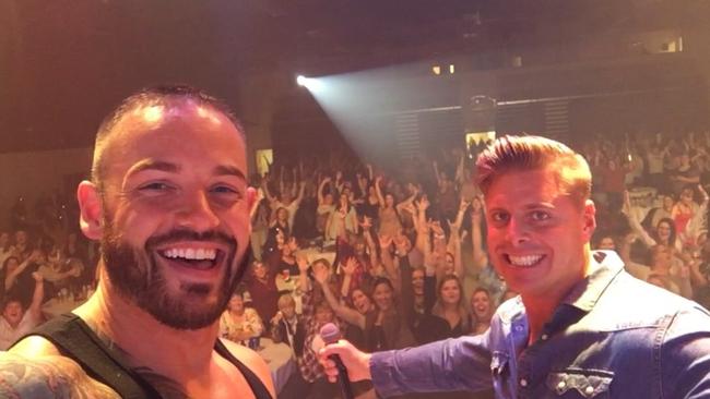 Gold Coast bar owner Nathan Claridge (left), a globetrotting MC for the Thunder from Down Under male revue, had just left work in central Las Vegas when the shooting started.