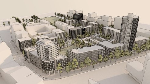 Artist impression of Meriton’s planning proposal at 118-130 Epsom Rd and 905 South Dowling St, Zetland – submitted to City of Sydney.