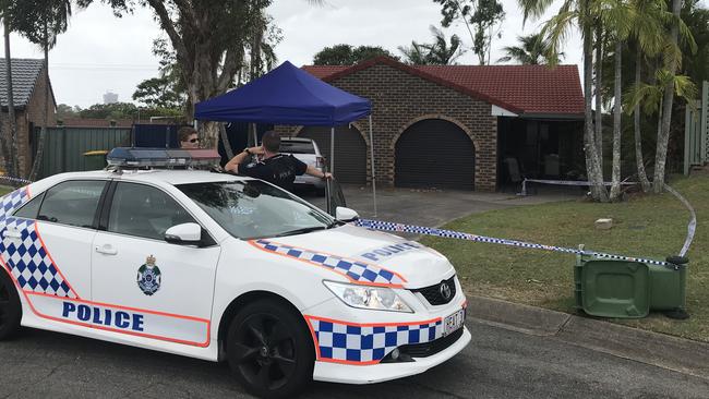 Police at an Arundel crime scene where a Gold Coast woman received head injuries. Picture: Risa Utama