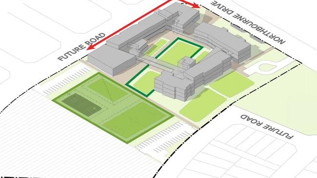 Map showing the planned site of a new public school in Marsden Park. Picture: Supplied