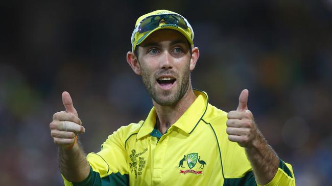 Thumbs up: Glenn Maxwell was one of the key driving forces in Australia’s 2015 World Cup triumph. Picture: Getty