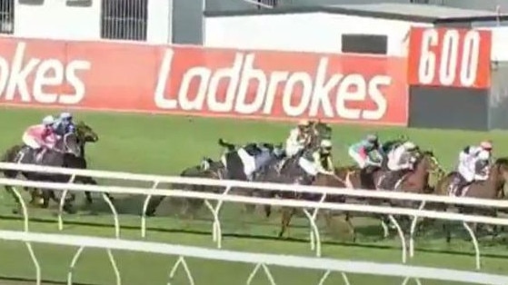 Jockeys are refusing to race at Eagle Farm following Saturday’s fall. Picture: Sky Racing.