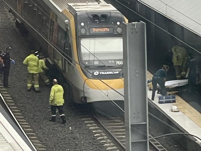 Emergency services on the scene at South Bank Station.