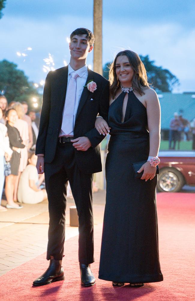 Sam North and Jess Hurst arrive at Toowoomba Anglican School class of 2024 school formal. Friday, November 15, 2024. Picture: Christine Schindler