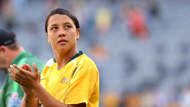 A round of applause, please! Sam Kerr and the Matildas have had a huge week. Picture: AAP