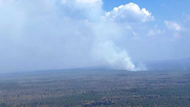 A fire is continuing to burn in the vicinity of Clearfield Rd, Rappville. Picture: NSW RFS - Northern Rivers Zone