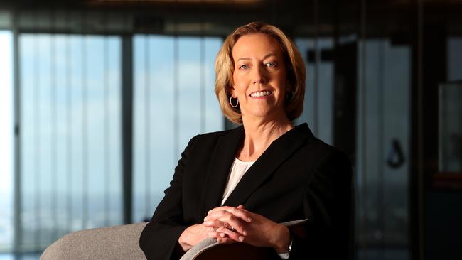 Woodside CEO Meg O'Neill. Some fossil fuel companies are using scale to drive transition, wuch as the merger of Woodside and BHP’s petroleum business. Picture: Colin Murty