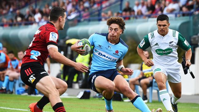 Mark Nawaqanitawase of the Waratahs during the Round 1 Super Rugby match between the Canterbury Crusaders and NSW Waratahs at Trafalgar Park in Nelson, New Zealand, Saturday, February 1, 2020. (AAP Image/Chris Symes) NO ARCHIVING, EDITORIAL USE ONLY