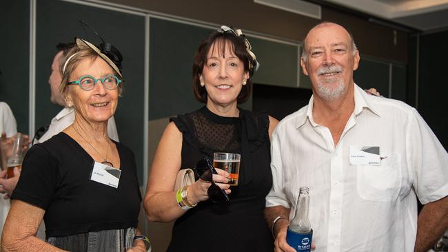 John Parkin, Louise Rice and Jo McGill at the 2023 Darwin Derby day. Picture: Pema Tamang Pakhrin