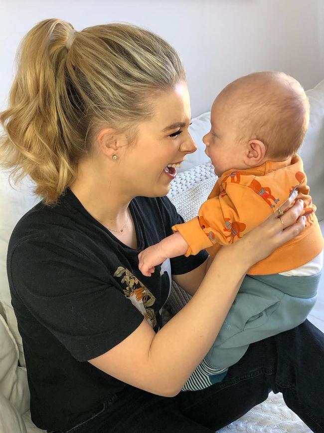 Bundle of joy! Emma Freedman with baby son William Anthony Rundle.