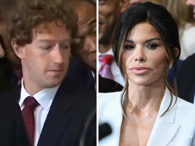 A moment showing Mark Zuckerberg staring at Jeff Bezos' fiancee Lauren Sanchez is going viral from Donald Trump's inauguration.