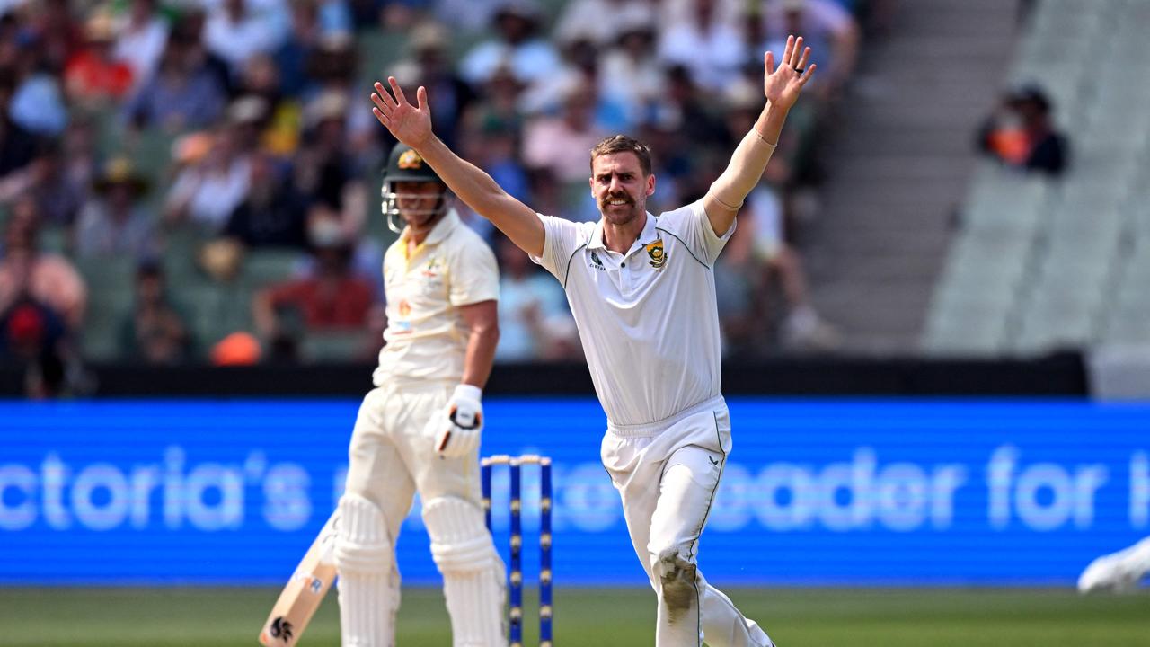 South Africa's Anrich Nortje sent down some terrifying spells despite the shocking heat. Picture: AFP